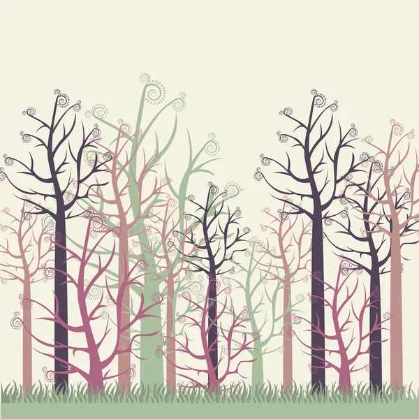 Иллюстрации цветных деревьев — стоковый вектор