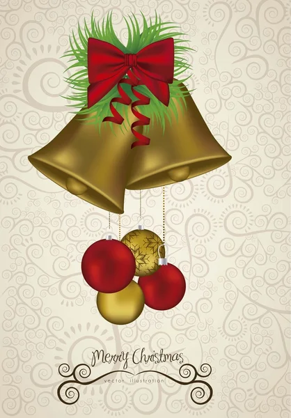 Christmas golden bells — Stock Vector