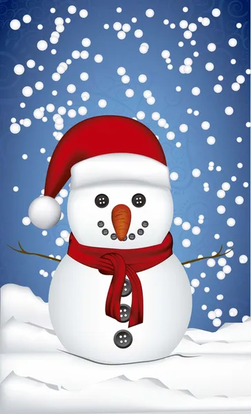 Illustratie van sneeuwpop — Stockvector