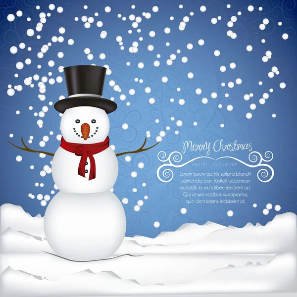 Illustration of snowman — Stock Vector