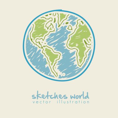 sketch illustration of planet earth clipart