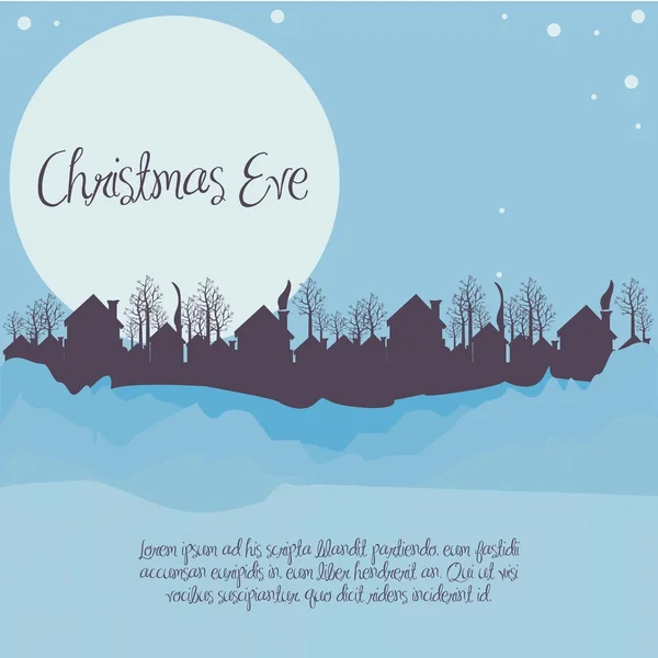 Neighborhood on the Christmas eve — Stock Vector