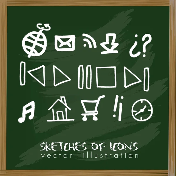 Vázlatok az ikonok — Stock Vector