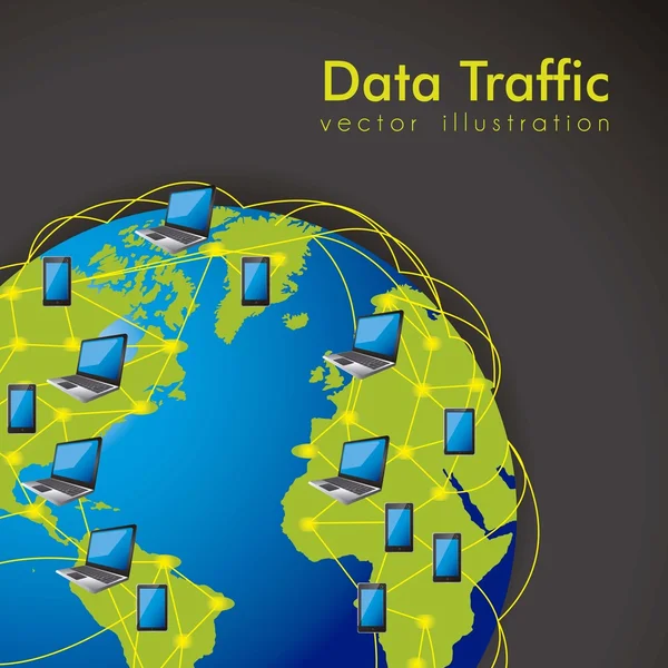 Tráfico de datos de Internet — Vector de stock
