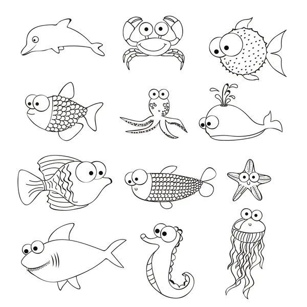 Balık çizimleri — Stok Vektör