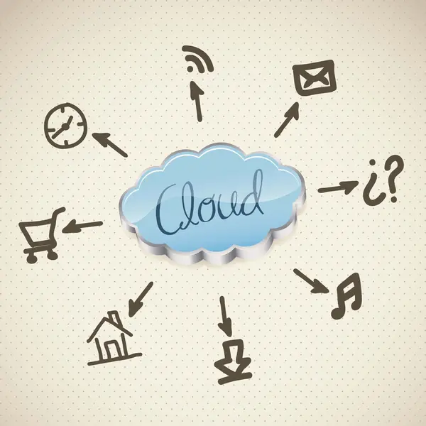 Cloud computers — Stock Vector