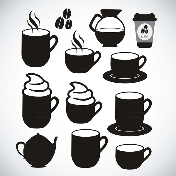 Iconos de café — Vector de stock