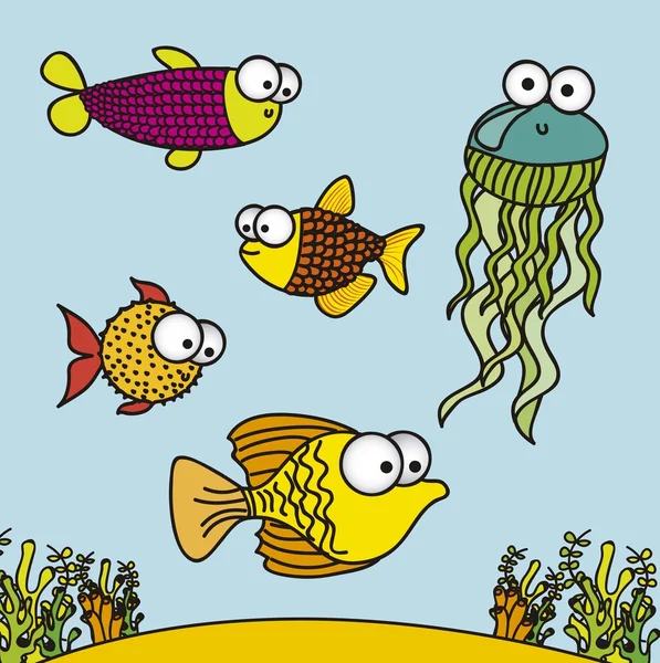 Balık çizimleri gösteren resim