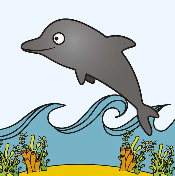 Illustration of dolphin — Stock Vector