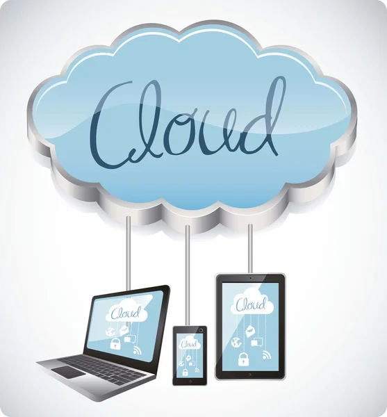 Ordinateurs cloud — Image vectorielle