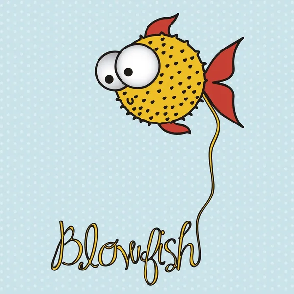 Ilustrace blowfish — Stockový vektor