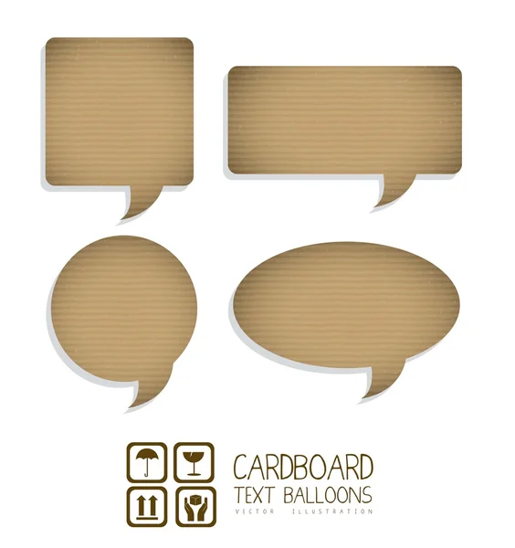 Cardboard text balloons — Stock Vector