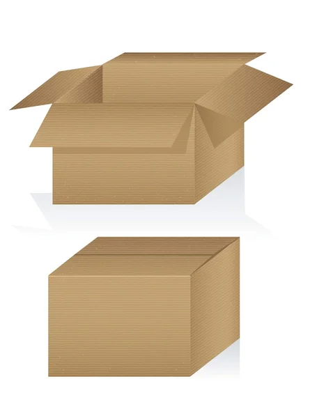 Textured cardboard box — Stock Vector