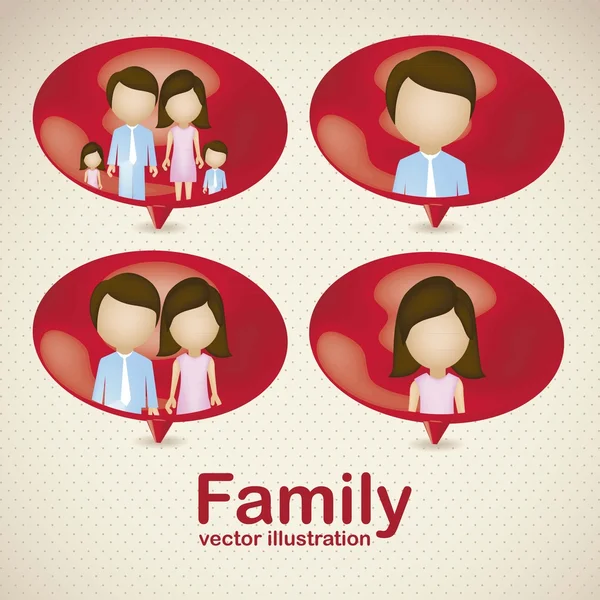 Familie Pictogrammen — Stockvector