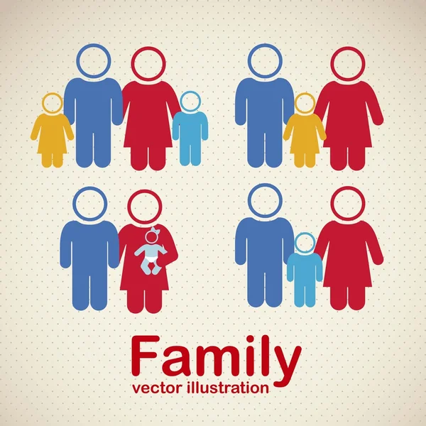 Familie Pictogrammen — Stockvector