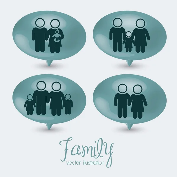 Rodinné ikony — Stockový vektor