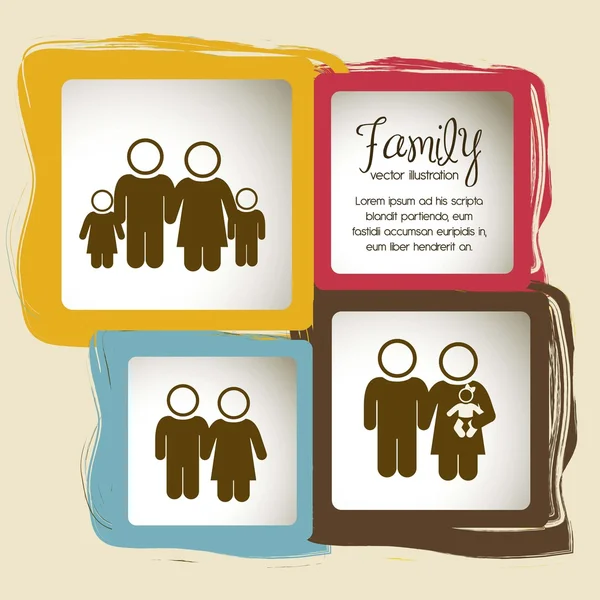 Iconos familiares — Vector de stock