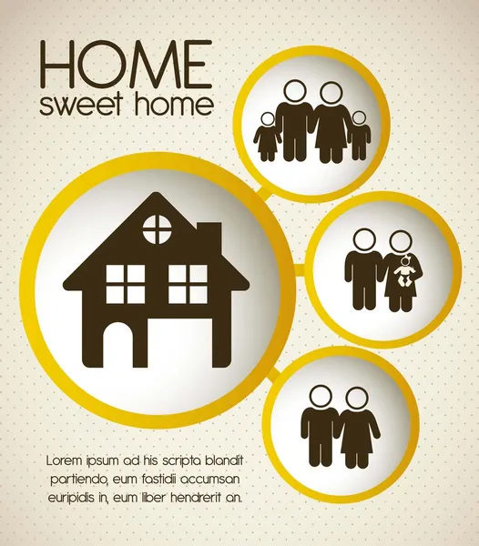 Home and family icons — Stock Vector
