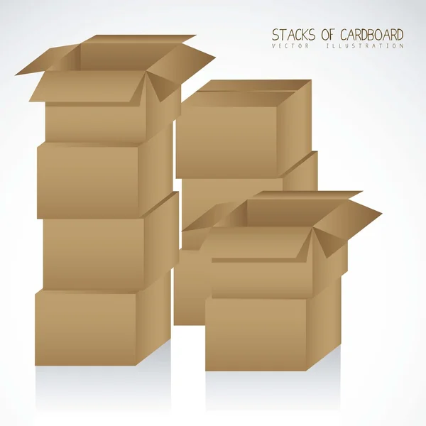 Stacks of cardboard boxes — Stock Vector