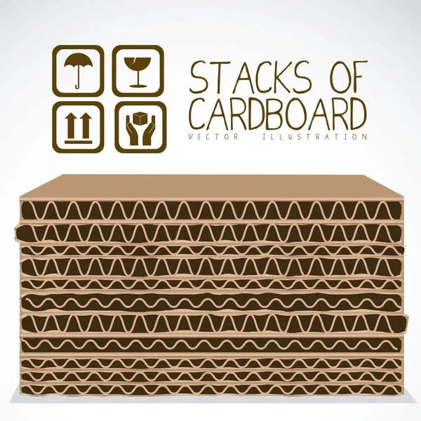 Stacks of cardboard boxes — Stock Vector