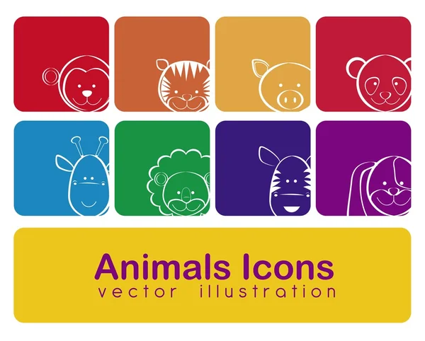 Icônes animales — Image vectorielle