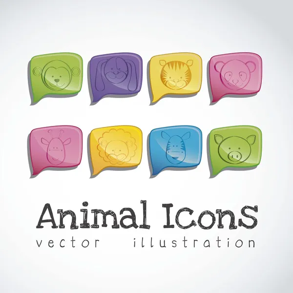 Iconos animales — Archivo Imágenes Vectoriales