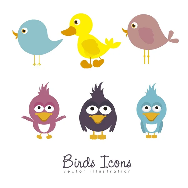 Iconos de aves — Vector de stock