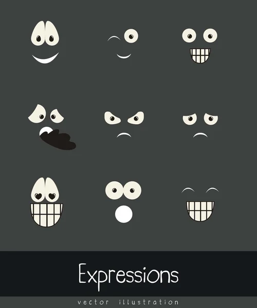 Expresiones iconos — Archivo Imágenes Vectoriales