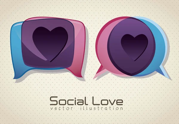 Amor social — Vetor de Stock