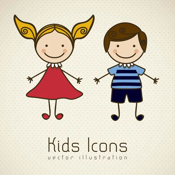 Iconos de niños — Vector de stock