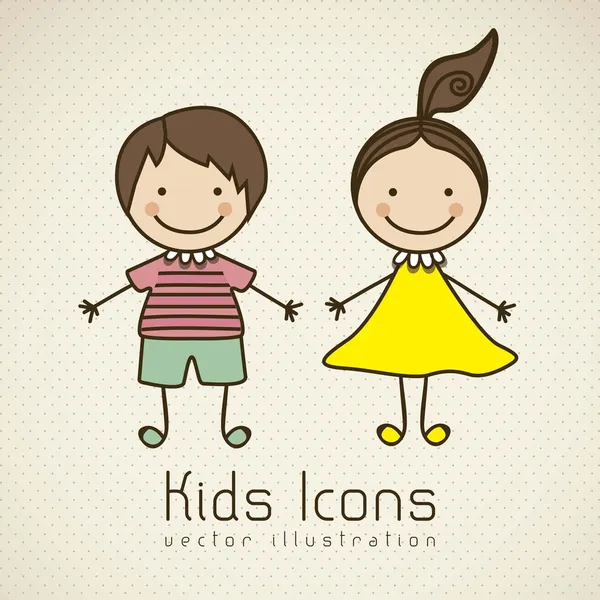 Kids icons — Stock Vector
