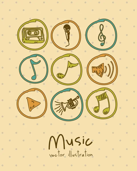 Iconos de música — Vector de stock