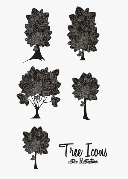 Tree icons — Stock Vector