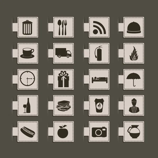 Hotel icons — Stock Vector