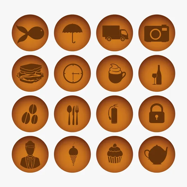 Iconos del hotel — Vector de stock