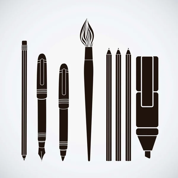 Iconos de pluma — Vector de stock