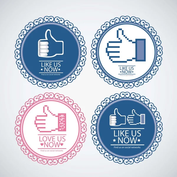 Redes Sociales — Vector de stock