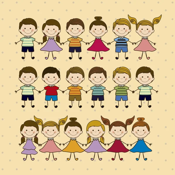 Kids Team — Stock Vector