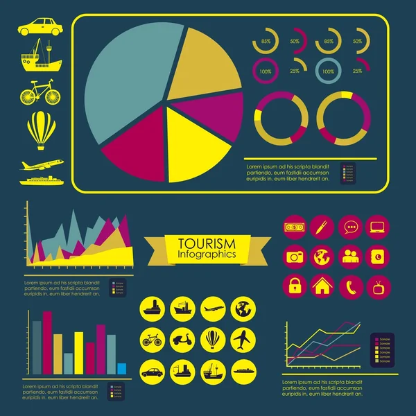 Infografiki turystyka — Wektor stockowy