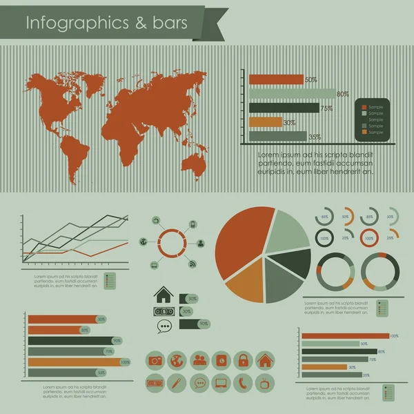 Sosyal medya Infographic — Stok Vektör