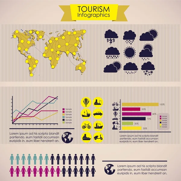 Infografica turistica — Vettoriale Stock