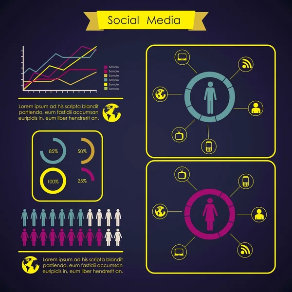 Sociale media infographic — Stockvector
