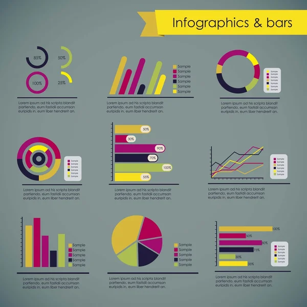 Infográfico de mídia social — Vetor de Stock