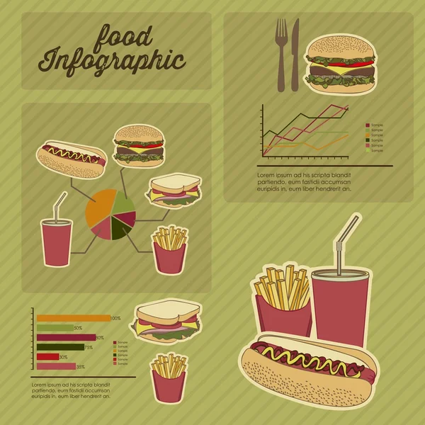 Infográficos de alimentos — Vetor de Stock