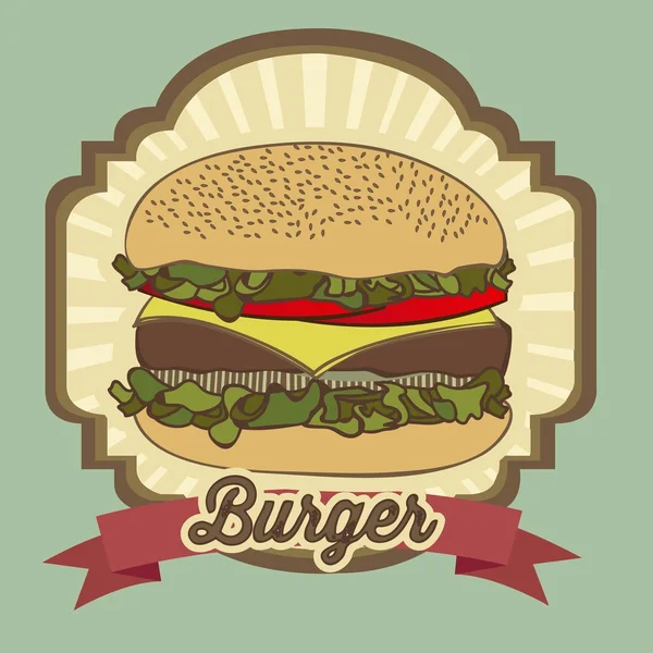 Vintage burger — Stock vektor