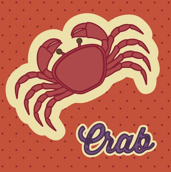 Crabe vintage — Image vectorielle