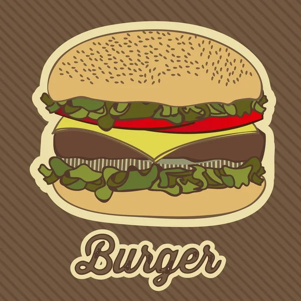 Vintage burger — Stock Vector