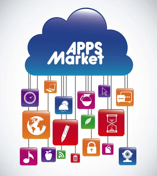 Apps piac — Stock Vector