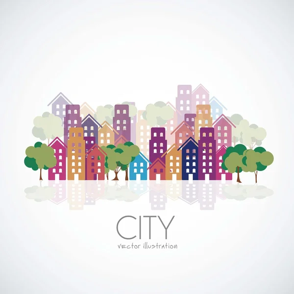 City buildings silhouettes — Stock Vector