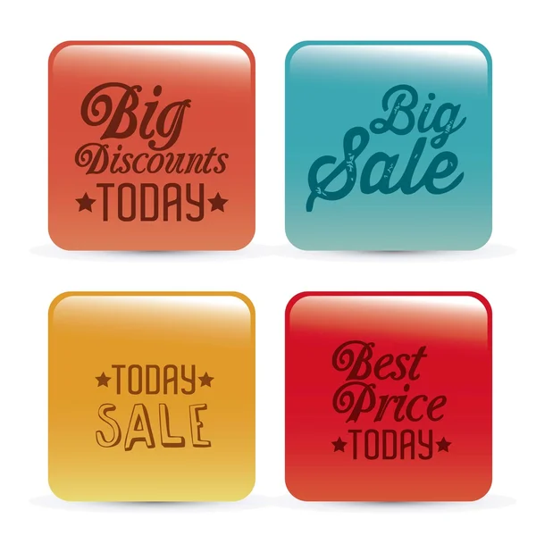 Big Sale Icons and Labels — Stock Vector